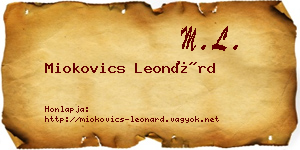 Miokovics Leonárd névjegykártya